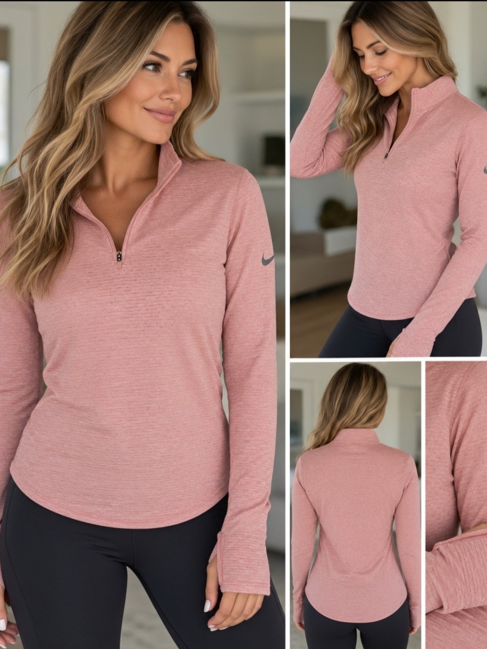 Nike Women’s Dusty Rose Quarter-Zip Training Top